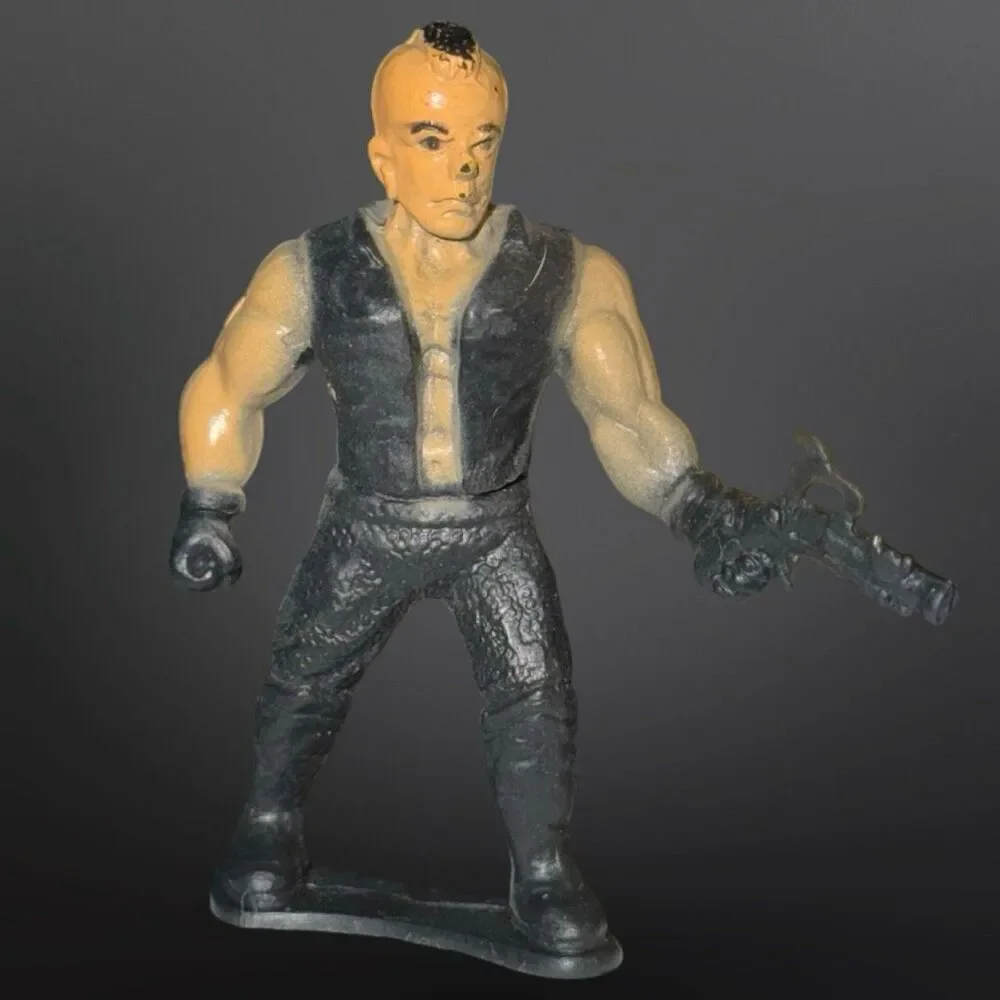 Vintage Cake Topper Action Figure Punk Villain With Gun B20